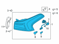 OEM 2022 Hyundai Santa Fe Lamp Assembly-Rear Comb Outside, RH Diagram - 92402-S2500