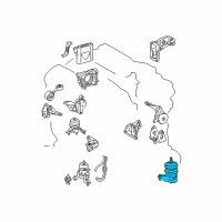 OEM Lexus RX350 Insulator, Engine Mounting, LH(For Transverse Engine) Diagram - 12372-20080