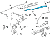 OEM Cadillac Wiper Arm Diagram - 84697727