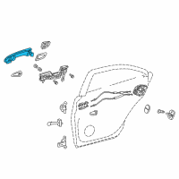 OEM 2012 Lexus CT200h Rear Door Outside Handle Assembly, Right Diagram - 69210-76010-J1