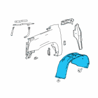 OEM 2020 Cadillac Escalade ESV Fender Liner Diagram - 22806321