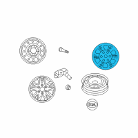 OEM Kia Sedona Wheel Hub Cap Assembly Diagram - 529604D000