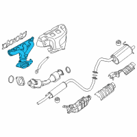 OEM 2009 Nissan Sentra Exhaust Manifold Assembly Diagram - 14002-ET00A