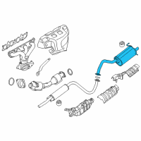 OEM Nissan Sentra Exhaust, Main Muffler Assembly Diagram - 20100-ZJ61A