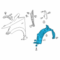 OEM Honda Fit Fender Assembly, Right Front (Inner) Diagram - 74100-T5A-000