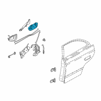 OEM 2003 Hyundai Accent Rear Exterior Door Handle Assembly, Right Diagram - 83660-25000-CA