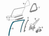 OEM 2021 Toyota Mirai Run Weatherstrip Diagram - 68142-62020