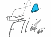 OEM 2021 Toyota Mirai Glass Weatherstrip Diagram - 68188-62010