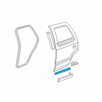 OEM 1997 GMC Jimmy Weatherstrip, Rear Side Door Lower Diagram - 15735057