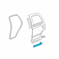 OEM 1997 GMC Jimmy Molding Asm-Rear Side Door Lower (LH) *Gray Metal Diagram - 15672215