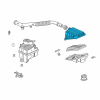 OEM 1999 Honda Civic Cover, Air Cleaner Diagram - 17210-P2F-A00