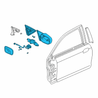 OEM 2002 Honda Accord Mirror Assembly, Passenger Side Door (Satin Silver Metallic) (R.C.) Diagram - 76200-S82-K21ZG