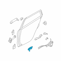 OEM 2012 Hyundai Santa Fe Rear Interior Door Handle Assembly, Left Diagram - 83610-0W010-HZ