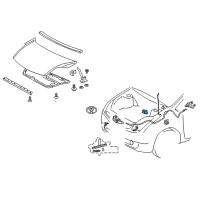 OEM Toyota Prius Support Rod Holder Diagram - 53452-26010