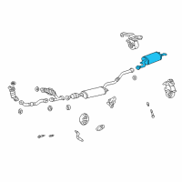 OEM 2003 Toyota Highlander Muffler & Pipe Diagram - 17440-20180