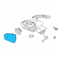 OEM 2022 Lincoln Nautilus Mirror Glass Diagram - JJ7Z-17K707-A