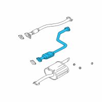 OEM 2000 Hyundai Accent Center Exhaust Pipe Diagram - 28650-25010