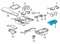 OEM 2022 Chevrolet Suburban Rear Cup Holder Diagram - 84887776