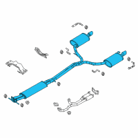 OEM 2015 Lincoln MKS Muffler & Pipe Diagram - DA5Z-5230-B