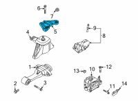 OEM 2021 Hyundai Sonata Bracket-Engine MTG Support Diagram - 21825-L1450