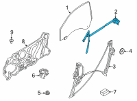 OEM 2020 BMW 840i xDrive Gran Coupe INNER LEFT WINDOW CHANNEL CO Diagram - 51-33-7-435-429