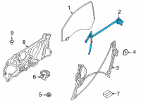 OEM 2020 BMW M8 Gran Coupe INNER LEFT WINDOW CHANNEL CO Diagram - 51-33-7-435-429