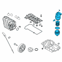 OEM 2021 Hyundai Accent Oil Filter Complete Assembly Diagram - 26300-2M000