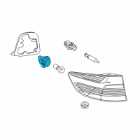 OEM BMW 740iL Bulb Socket Diagram - 63-21-8-355-883