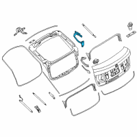 OEM 2012 BMW 535i GT xDrive Left Trunk Lid Hinge Diagram - 41-00-7-233-585