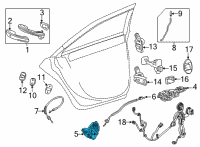 OEM Cadillac CT5 Rear Side Door Latch Assembly Diagram - 13534274
