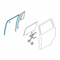 OEM 2021 Nissan Armada Glass Run-Rear Door Window, LH Diagram - 82331-1LA1A