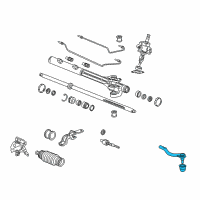 OEM 2007 Acura TL End, Driver Side Tie Rod Diagram - 53560-SEP-A02