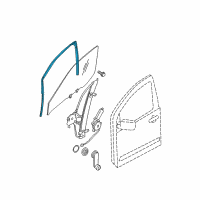 OEM 2017 Nissan Frontier Glass Run Rubber-Front Door, RH Diagram - 80330-9BK0B