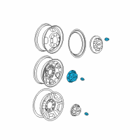 OEM Chevrolet Silverado 2500 HD Hub Cap Diagram - 15727138