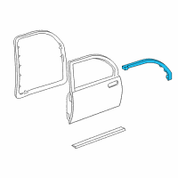 OEM 2003 Buick Park Avenue Weatherstrip Asm-Rear Side Door Upper Auxiliary *Chrome Diagram - 25679417