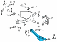OEM 2021 GMC Yukon XL Lower Control Arm Diagram - 84728685
