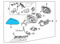 OEM Lexus RX350 Cover, Outer Mirror Diagram - 87945-0E060-C0