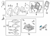 OEM Hyundai Elantra Switch Assembly-Power FR Seat LH Diagram - 88070-L1410-YFR