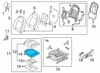OEM 2022 Hyundai Elantra Pad Assembly-Front Seat Cushion, LH Diagram - 88150-AA000