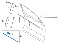 OEM 2018 Lincoln Navigator Lower Molding Diagram - JL7Z-7820879-A