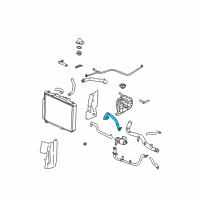 OEM 2003 Cadillac CTS Radiator Surge Tank Engine Hose Diagram - 25740125