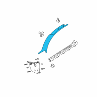 OEM 2003 Ford Focus Weatherstrip Pillar Trim Diagram - 1S4Z-6103598-AAA