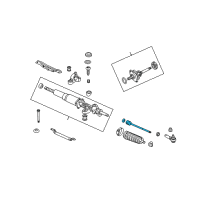OEM Honda S2000 End Set, Rack Diagram - 53010-S2A-003