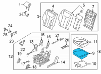 OEM 2022 Hyundai Santa Fe PAD ASSY-REAR SEAT CUSHION, RH Diagram - 89250-S1100