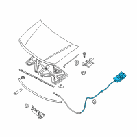 OEM 2017 Nissan Frontier Cable Hood Lock Diagram - 65621-ZS00A