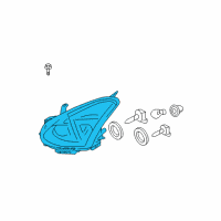 OEM 2009 Nissan Rogue Headlamp Housing Assembly, Passenger Side Diagram - 26025-JM70A