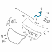 OEM Hyundai Hinge Assembly-Trunk Lid, LH Diagram - 79210-1R000