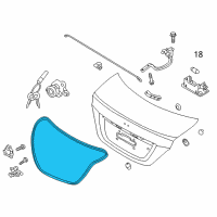 OEM Hyundai Accent Weatherstrip-Trunk Lid Opening Diagram - 87321-1R000