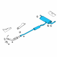 OEM Nissan Rogue Exhaust Muffler Assembly Diagram - 20100-4BA2B