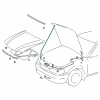 OEM 1999 Toyota Corolla Hood Support Rod Diagram - 53451-02020